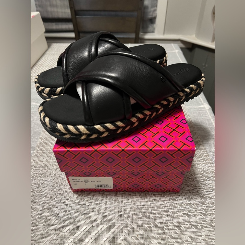 NEW Tory Burch Crisscross Espadrille Slide Sandal